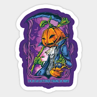 Halloween Pumpkin: October Frame In Mind Sticker